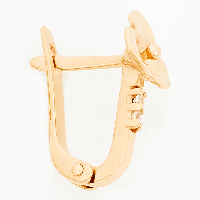 Серьги из красного золота 585 пробы c фианитами