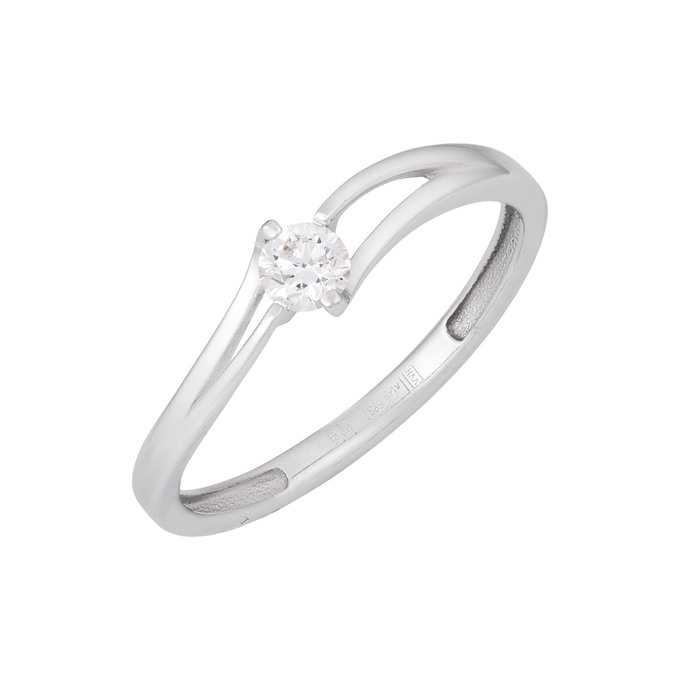 Кольцо из золота 585 пробы c бриллиантом, Л 0408 8691 за 31600