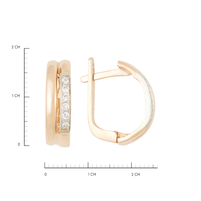 Серьги из золота 585 пробы c фианитами, К 0000 3070 за 38600