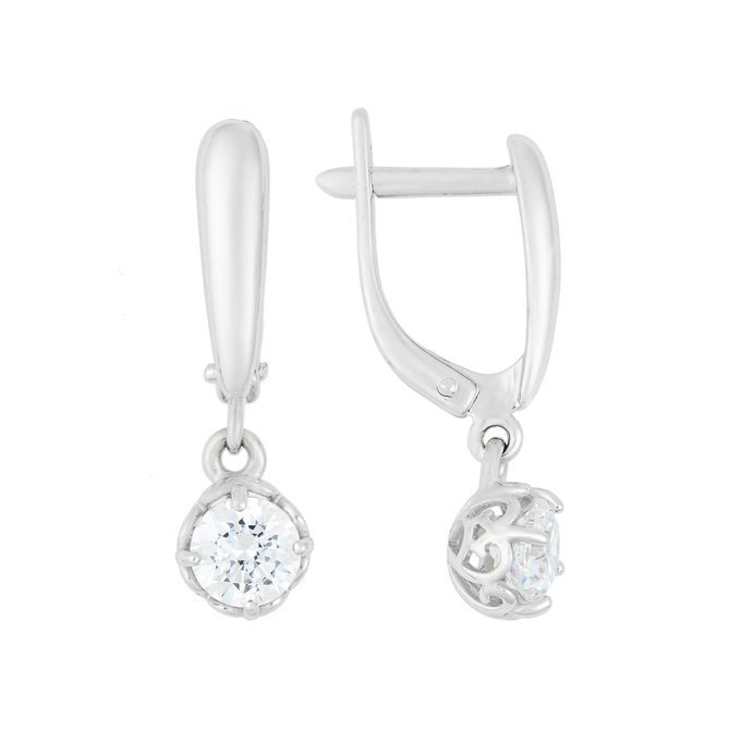 Серьги из золота 585 пробы c фианитами