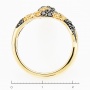 Кольцо из желтого золота 585 пробы c 31 сапфирами и 32 облаг. бриллиантами и 2 рубинами 142126 фото 4