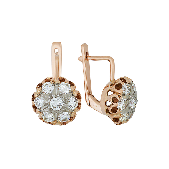 Серьги из золота 585 пробы c бриллиантами, Л 1911 1968 за 184500