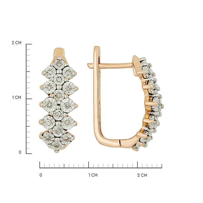 Серьги из золота 585 пробы c бриллиантами, Л 0617 0672 за 54200