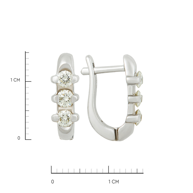 Серьги из золота 585 пробы c бриллиантами, Ц О007 1833 за 95120