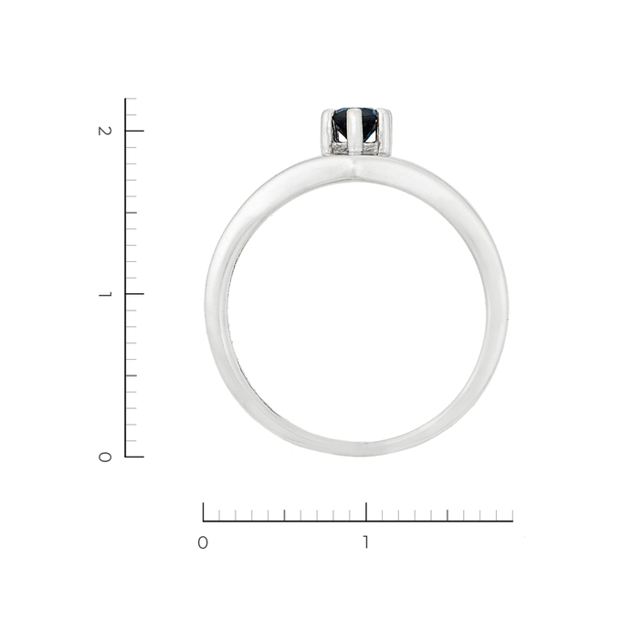 Кольцо из белого золота 585 пробы c 1 сапфиром, Л 2809 3913 за 24430