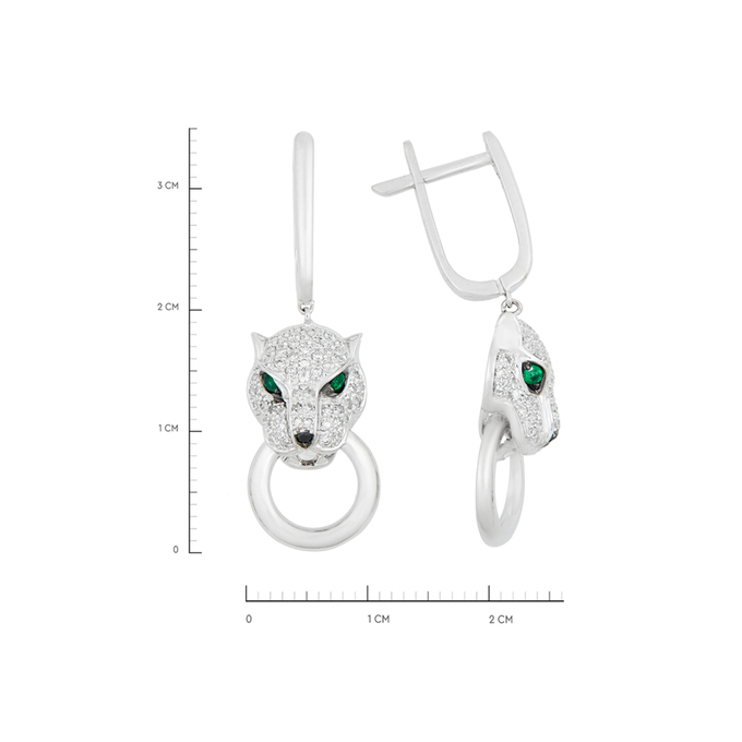 Серьги из золота 585 пробы c бриллиантами и изумрудами, К 0000 4720 за 73900
