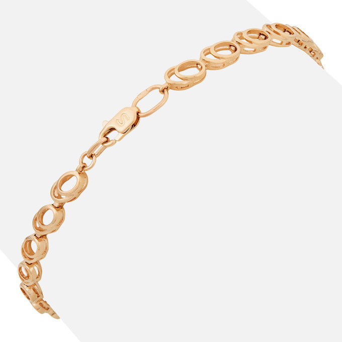 Браслет из золота 585 пробы c гранатами и фианитами, Л 4106 8991 за 76300