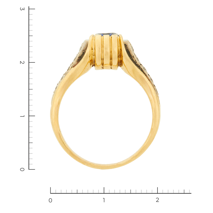 Кольцо из комбинированного золота 750 пробы c 10 бриллиантами и 1 сапфиром, Л 2315 7467 за 76900