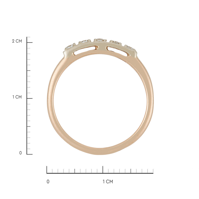 Кольцо из золота 585 пробы c 5 фианитами, Л 4107 0381 за 16240