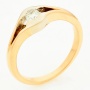 Кольцо из комбинированного золота 585 пробы c 1 бриллиантом Л43015259 фото 1