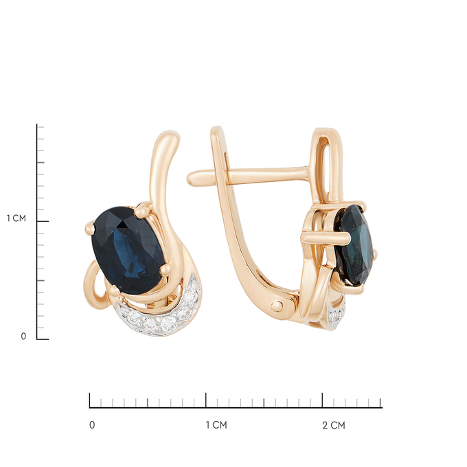 Серьги из золота 585 пробы c сапфирами и бриллиантами, К 0000 3334 за 100800