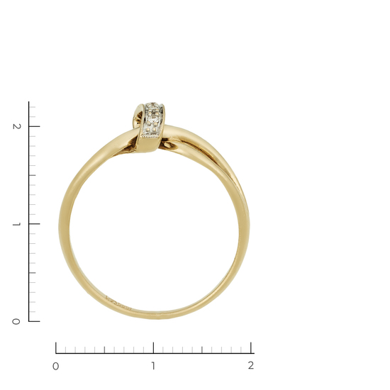 Кольцо из желтого золота 585 пробы c 4 бриллиантами, Л19110533 за 10450