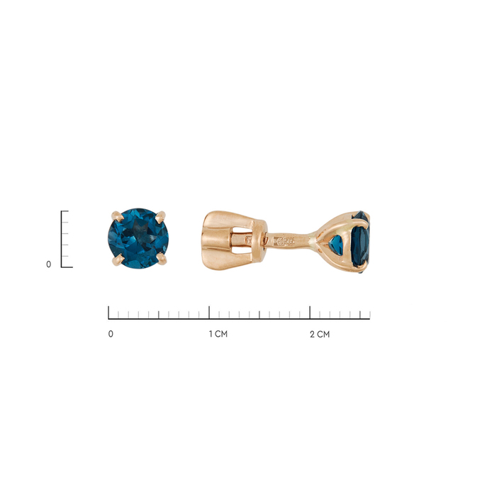 Серьги из золота 585 пробы c топазами Лондон, Л 4607 2839 за 12480