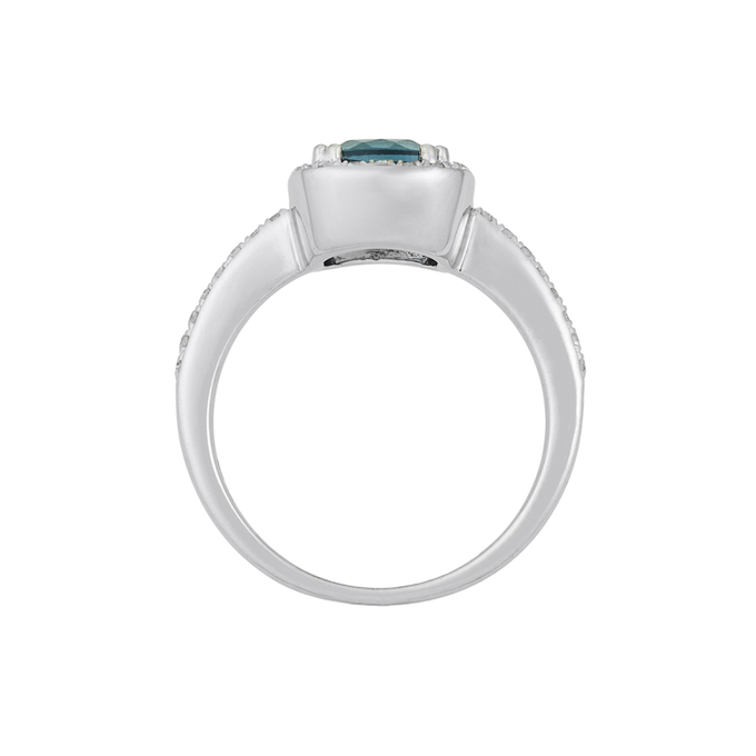 Кольцо из золота 585 пробы c топазом Лондон и бриллиантами, Л 3209 1258 за 31000