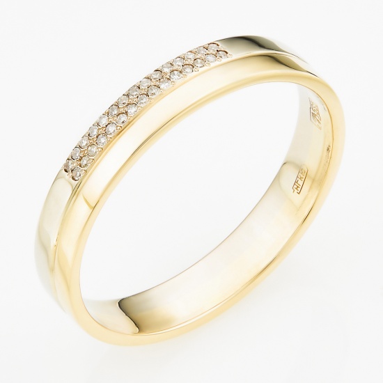 Кольцо из комбинированного золота 585 пробы c 30 бриллиантами