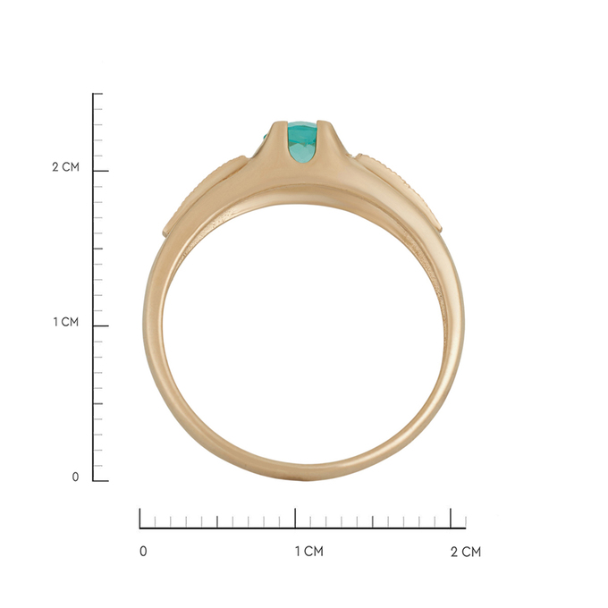 Кольцо из золота 585 пробы c изумрудом и бриллиантами, Л 2811 6913 за 59600