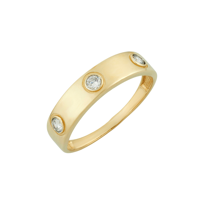 Кольцо из золота 585 пробы c фианитами