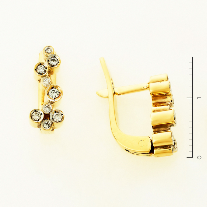 Серьги из золота 585 пробы c 18 бриллиантами