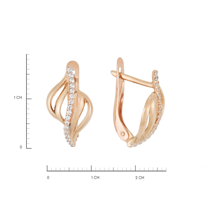 Серьги из золота 585 пробы c 34 фианитами, Л 2912 8804 за 19280