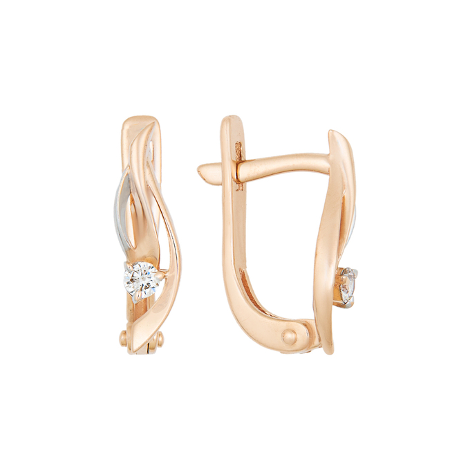 Серьги из золота 585 пробы c бриллиантами