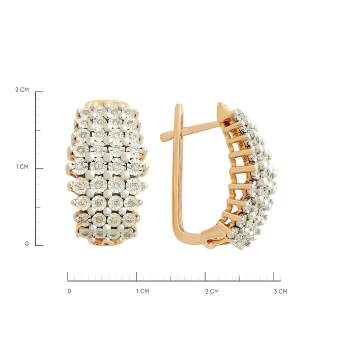 Серьги из золота 585 пробы c бриллиантами, Ц О007 2549 за 98400