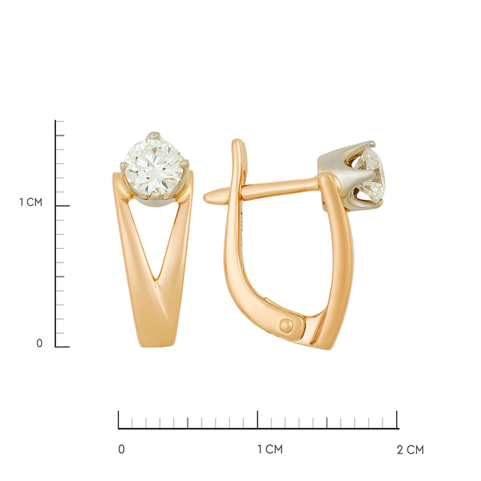 Серьги из золота 585 пробы c бриллиантами