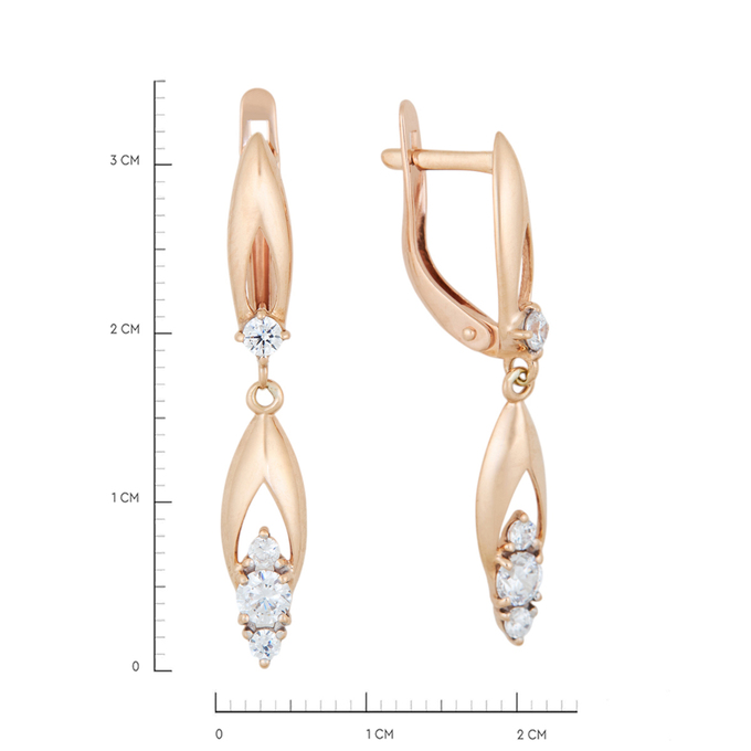 Серьги из золота 585 пробы c фианитами, Л 6002 3804 за 23440