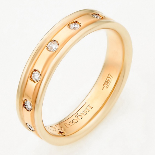Кольцо из комбинированного золота 585 пробы c 13 бриллиантами ЦО0053378 фото 1