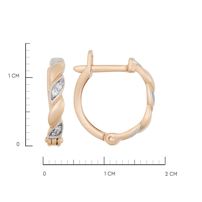 Серьги из золота 585 пробы c фианитами, К 0000 3737 за 21000