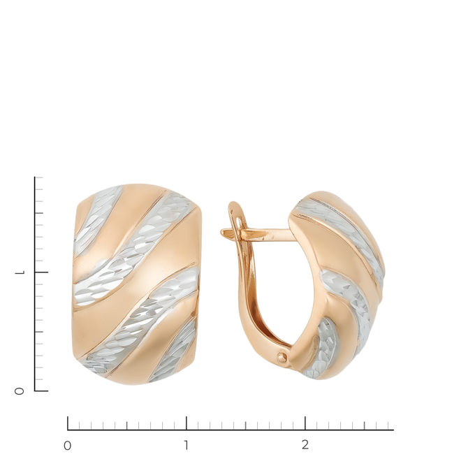Серьги из комбинированного золота 585 пробы