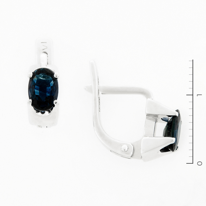Серьги из золота 585 пробы c 2 сапфирами