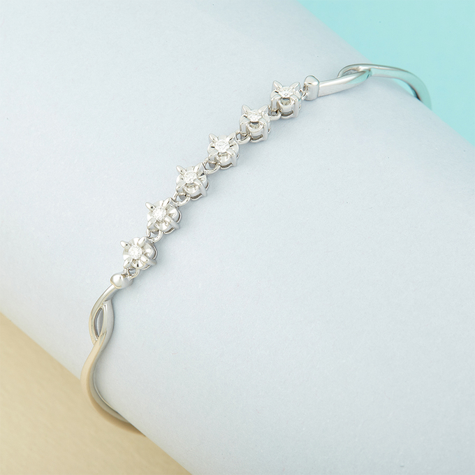 Браслет из золота 585 пробы c бриллиантами, Л 1908 8215 за 49200