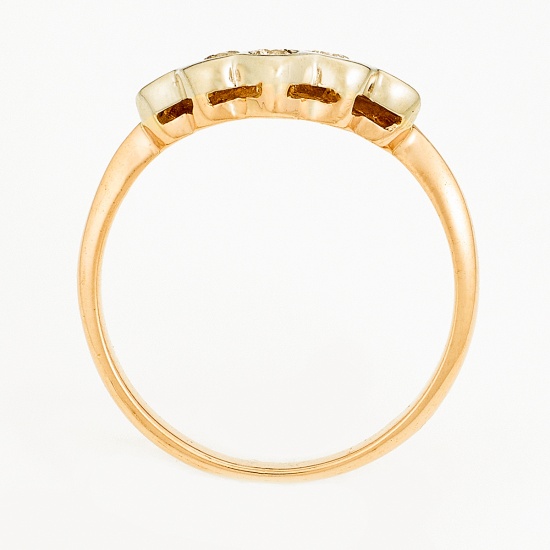 Кольцо из комбинированного золота 585 пробы c 3 бриллиантами, Л52067262 за 16140