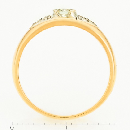 Кольцо из комбинированного золота 585 пробы c 13 бриллиантами, Л31119577 за 13825