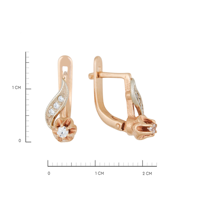 Серьги из золота 585 пробы c фианитами, Л 5703 5032 за 23840