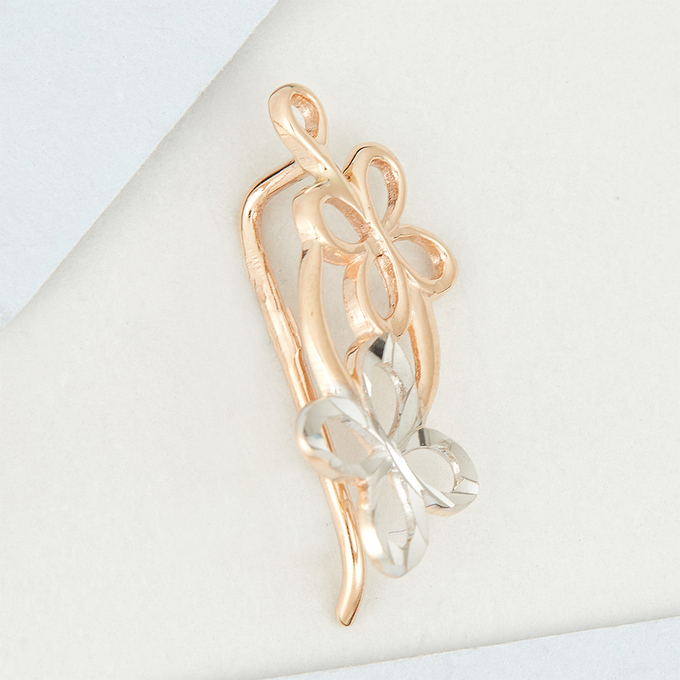 Серьги из комбинированного золота 585 пробы
