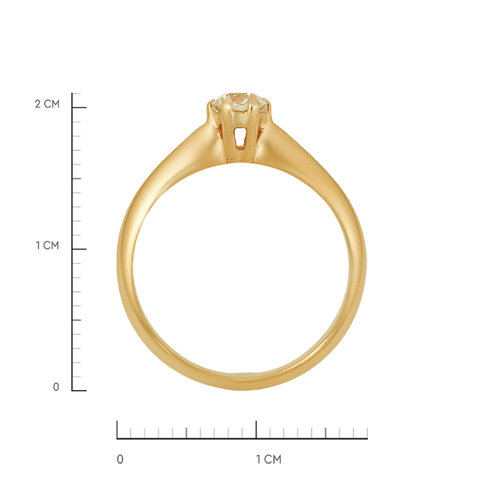 Кольцо из золота 585 пробы c бриллиантом