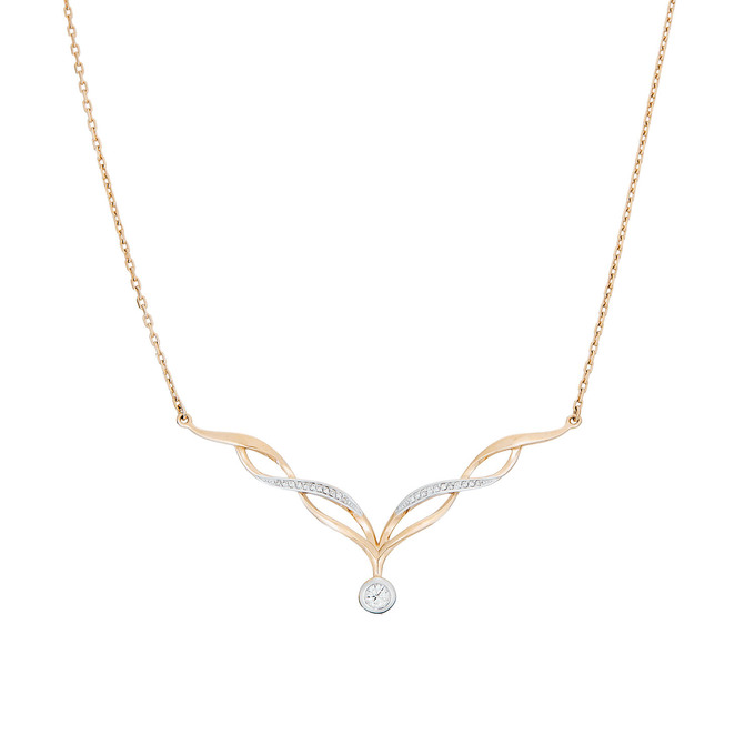 Колье из золота 585 пробы c бриллиантами, Л 5703 9359 за 52700