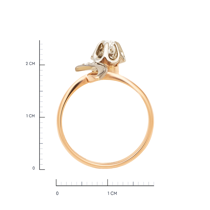 Кольцо из золота 583 пробы c бриллиантами, Л 0616 8655 за 47920