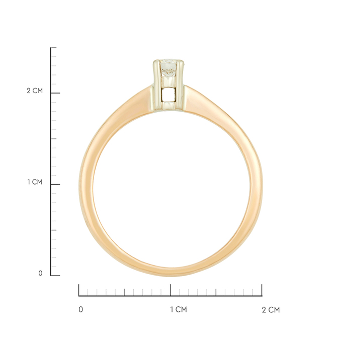 Кольцо из золота 585 пробы c бриллиантом, Л 7502 7789 за 33600