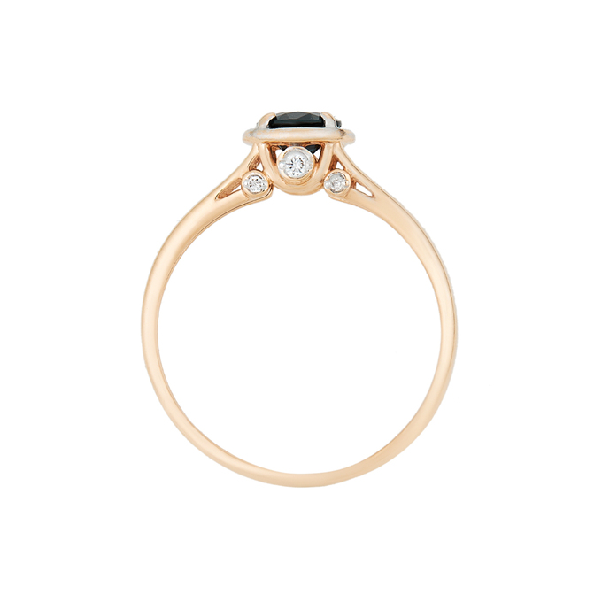 Кольцо из золота 585 пробы c сапфиром и бриллиантами, Л 1911 8595 за 32400