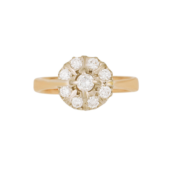 Кольцо из золота 585 пробы c бриллиантами