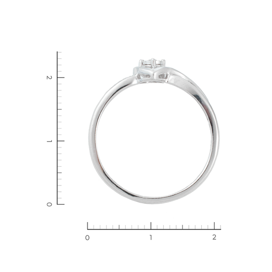 Кольцо из белого золота 585 пробы c 1 бриллиантом, Л35062476 за 12540