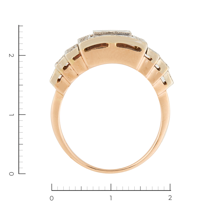 Кольцо из комбинированного золота 585 пробы c 31 бриллиантами, Л 2809 6231 за 72000