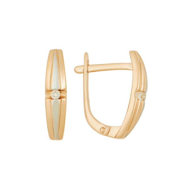 Серьги из золота 585 пробы c бриллиантами