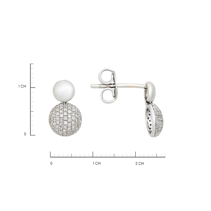 Серьги из золота 585 пробы c бриллиантами, Ц О007 0770 за 49600