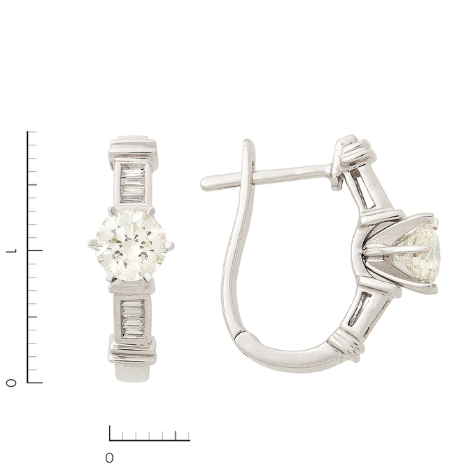 Серьги из белого золота 585 пробы c 18 бриллиантами, Л 2809 2015 за 287500