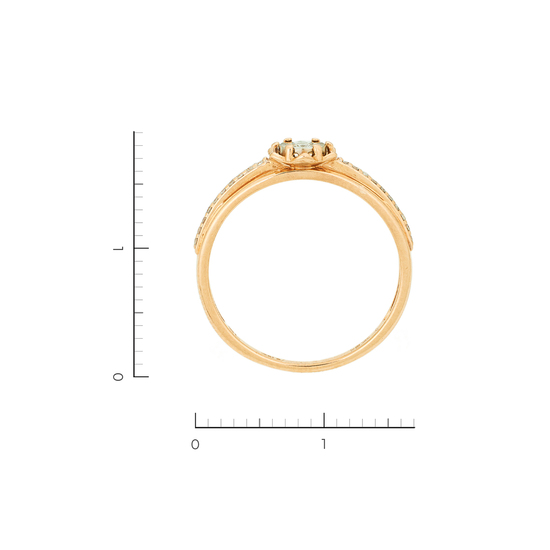 Кольцо из комбинированного золота 585 пробы c 21 бриллиантами, Л75016445 за 8340