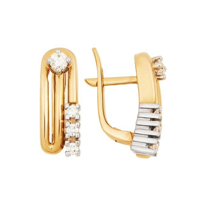 Серьги из золота 750 пробы c бриллиантами, Л 0803 6361 за 95400