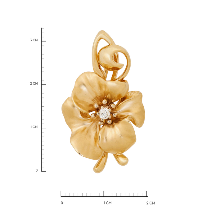 Подвеска из золота 585 пробы c бриллиантом